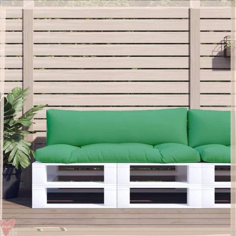 360927 Coussins de palette lot de 2 vert tissu (1/5)