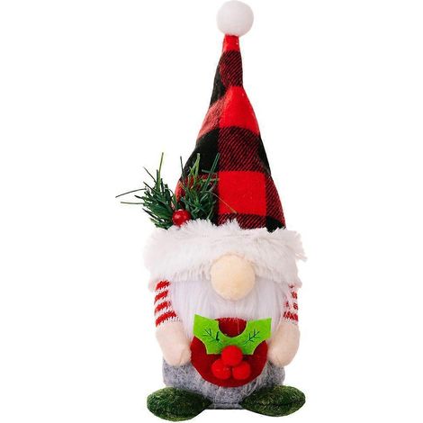 Décoration de Noël Gnome de Bureau, Poupée Gnome de Noël, Ornement de Poupée Gnome de Noël-22x6cm