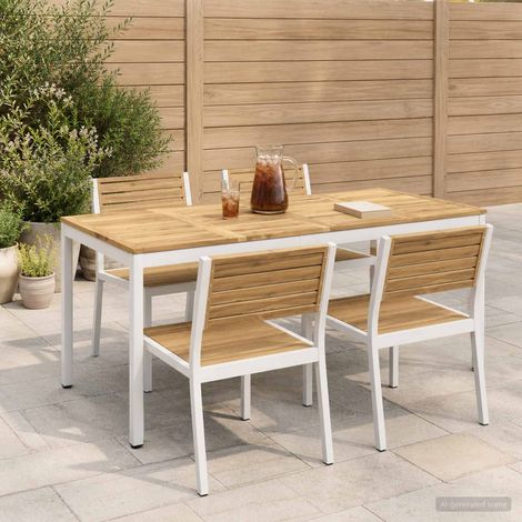 Tavolo da cena da giardino Bianco 180 x 88,5 x 75 cm vidaXL