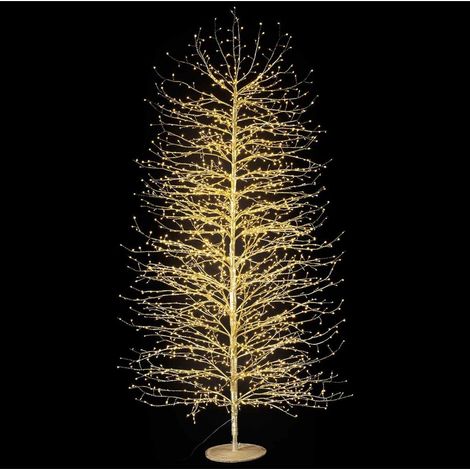 Albero Natale Luminoso Dorato, 2700 Led, Uso Intero ed Esterno - Altezza 2,10 Mt (1/4)