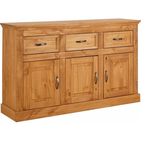 SelmaBuffet avec 3 portes et 3 tiroirs en pin (1/5)