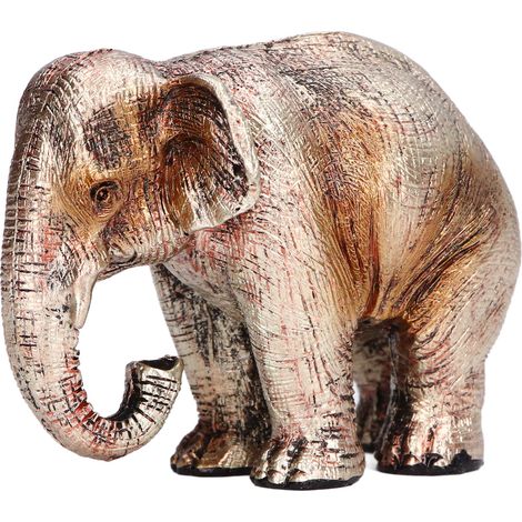 Statue d'Éléphant en Résine Synthétique Style Rétro - Figurine Décorative Mignonne et Élégante - Travail Soigné (1/5)