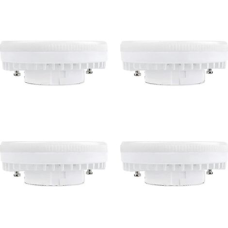 Foco LED GX53, paquete de 4, 9W, blanco cálido 3000K, 900 lm, 230V CA, no regulable. (1/4)