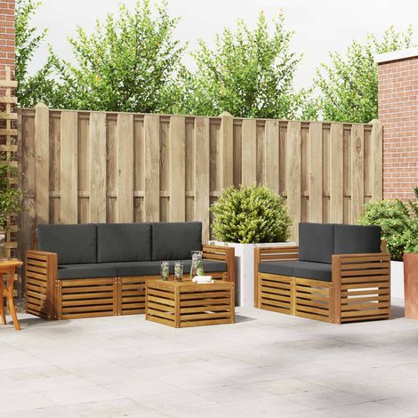 vidaXL Outdoor-Sofagarnitur 6 Stk. Natur und Anthrazit (1/5)