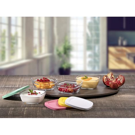 Pasabahce 4x 310ml Glasschalen mit Deckel Puddingschalen Dessertschalen Glasschüssel (1/5)