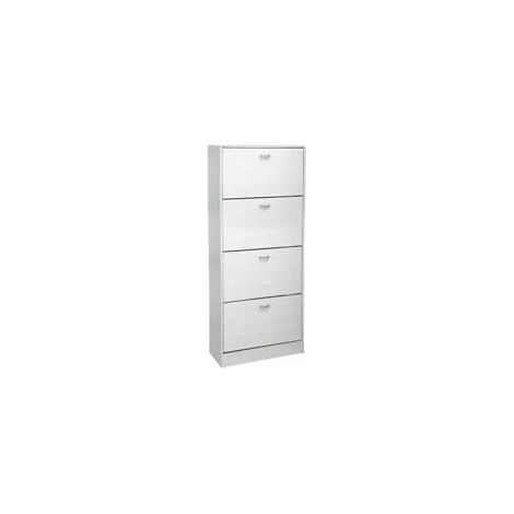 GAIA SCARPIERA 4 ANTE A RIBALTA IN LEGNO 63 X 24 X 150 CM COLORE BIANCO (1/2)