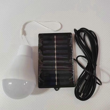 Lampe lanterne portable rechargeable par USB avec panneau solaire, ampoule LED solaire pour abri de jardin ( ) (1/5)