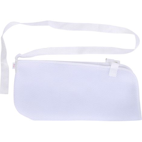 Attelle d'épaule ajustable en filet respirant, immobilisateur de bras pour soutien du coude (Blanc) (1/5)