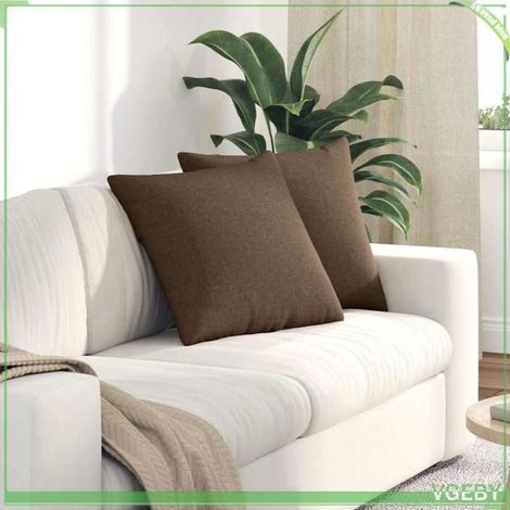 Coussins de canapé - Marron - 50 x 50 cm - Housses amovibles - Rembourrage polyester (1/5)