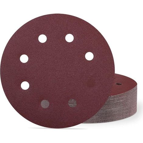 Packung mit 30 Schleifscheiben (180 mm, Körnung 40, 17,8 cm) mit 8-Loch-Klettverschluss für Trockenbauschleifer und Langarmschleifer (1/5)