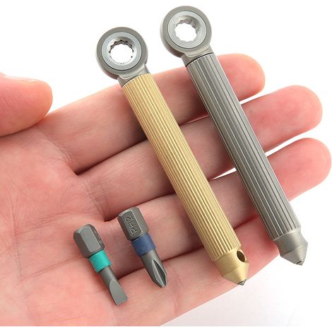 Tournevis magnétique manuel plat et cruciforme en acier S2 - coffret d'outils multifonctionnel portable en alliage de titane (1/2)