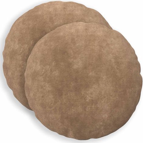 Cushion Cover 2 pcs HEERLEN Taupe Ø 40 cm Microfiber Fleece vidaXL