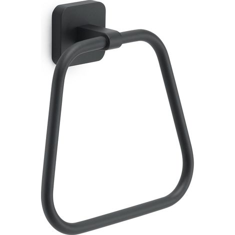 Portasalviette Ad Anello Nero Opaco Da Muro  Tahiti