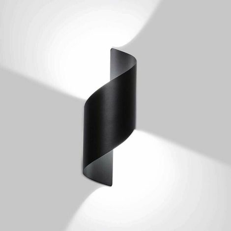 Applique da esterno a LED da 12 W, impermeabile IP66, moderna lampada da parete in alluminio per esterni, ideale per cortile, giardino, terrazzo, vicino al muro, patio, villa, corridoio, bianco e nero