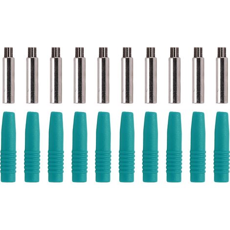 Lot de 10 coupleurs bananes isolés 2mm à douille de protection verte pour équipement de test (1/5)