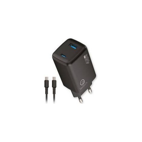 CARICATORE GAN 45W NERO USB-C/USB-A CAVO USB-C/USB-C