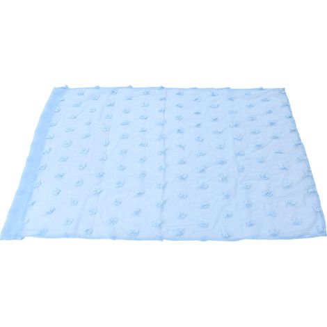 Voilage bleu 1 x 1,3 m en polyester avec décor 3D pour balcon ou chambre. Idéal pour séparer une pièce ou un balcon. (1/5)