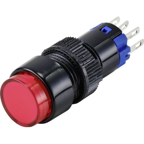 TRU COMPONENTS TC-9428060 LAS2Y-11/R/12V BOUTON POUSSOIR À PRESSION 250 V 3 A 1 X OFF/(ON) À RAPPEL ROUGE IP40 1 PC(S) (1/3)