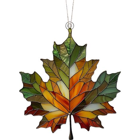 Pendentif Feuille D'érable - Décoration Murale et Porte pour Automne et Thanksgiving - Acrylique Transparent - 1 Pièce (1/2)