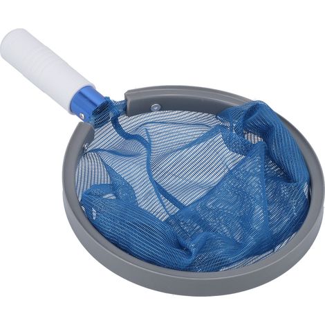 Épuisette à feuilles avec poignée robuste, durable, petite et légère – l'outil de nettoyage idéal pour les piscines. (1/5)