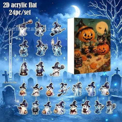 Calendrier de l'Avent Père Noël en verre de mer 2026 – Compte à rebours de Noël du Petit Père Noël Halloween 5 Halloween 5 (1/5)