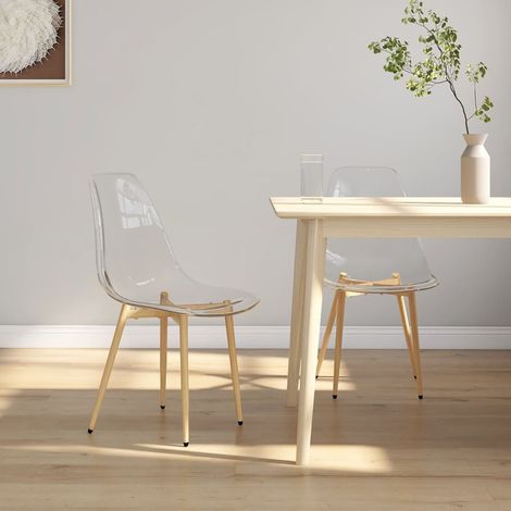 Sedie da Pranzo 2 pz Trasparenti in PET vidaXL 910342