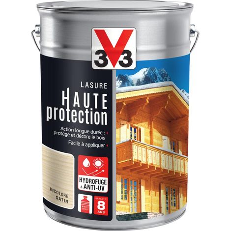 Lasure haute protection Solvantée V33 Incolore Satin 5L