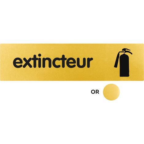 Plaque de porte Extincteur - Classique or 170x45mm - 4490601