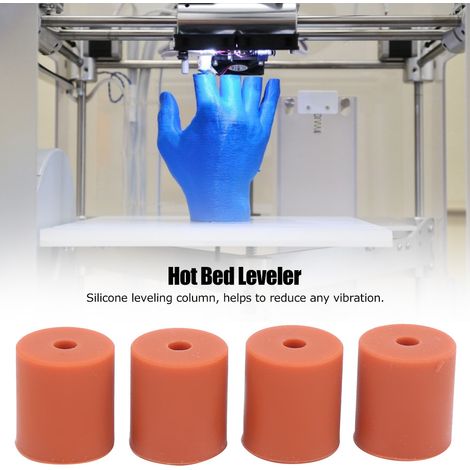 Accessoires pour imprimante 3D : plateforme de nivellement de lit chauffant en silicone, amortisseur en silicone, niveleur, ressort résistant aux hautes températures et à l’usure (18 mm) (1/5)
