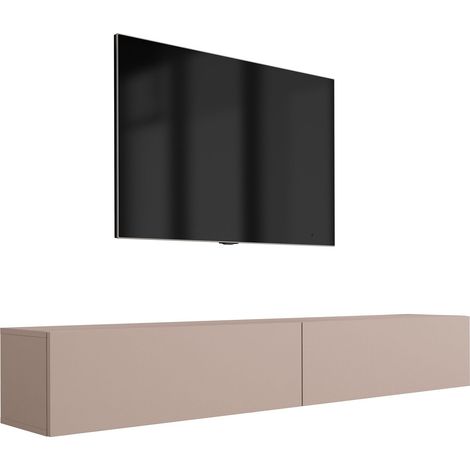 Meuble TV : 1 tiroir, 2 portes, Cachemire, or, 154 × 56 × 39 cm, poignées dorées (1/5)