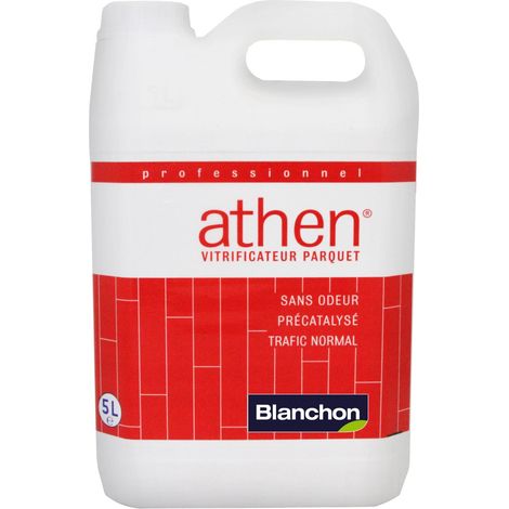 Blanchon – Vitrificateur parquet 5L satin pour bois dur – Aqua-polyuréthane monocomposant – Application facile à la brosse ou rouleau
