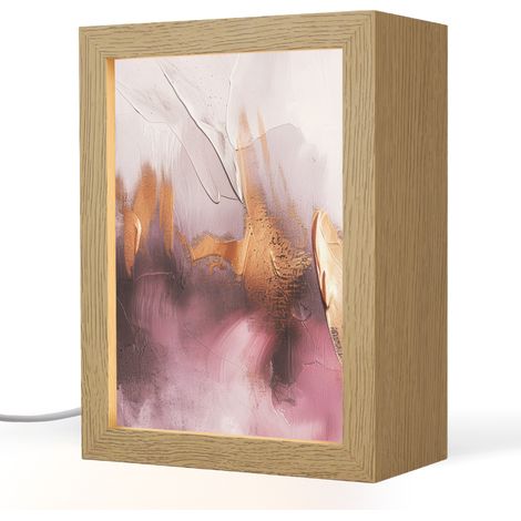 LAMPADA DA TAVOLO Viola - Astratto - Vernice - Oro 15x20 cm