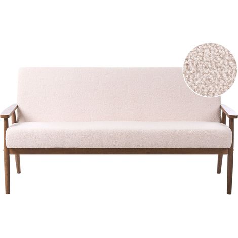 Sofa 3-Sitzer ESRUM Bouclé Dunkelbraun / Beige (1/5)