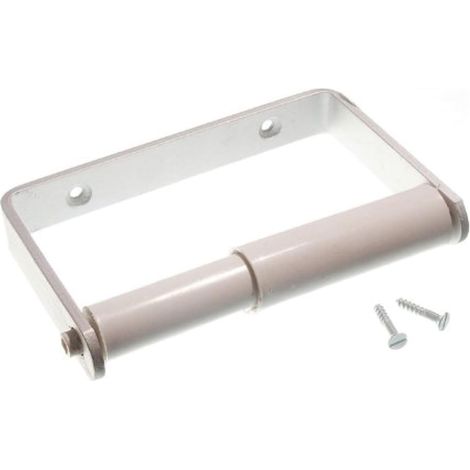 One Stop DIY Dérouleur de papier toilette en aluminium avec ressort blanc et vis (1/3)