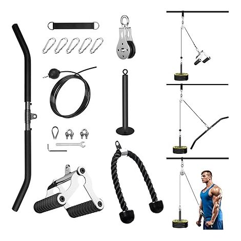 Poulie Musculation Maison Cable Machine Haute et Basse pour Entraînement en Force des Bras Triceps Dos (1/5)