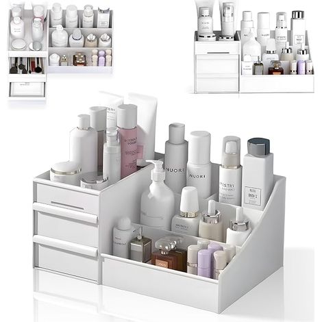 Makeup Organizer With Drawers, Bathroom Organizers And Storage, Skincare Organizers, Countertop Organizer, Makeup Organizer For Vanity, Makeup Storage Organizer, Dorm Room Essentials (1/4)