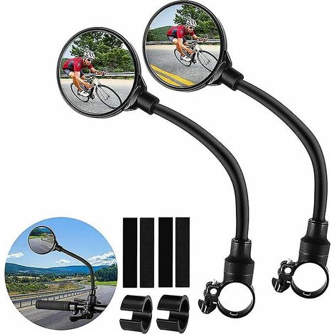 Ensemble de 2 rétroviseurs de guidon pour vélo, rétroviseur rétro réglable à 360°, rétroviseur pour trottinette électrique, enjoliveur de rétroviseur pour VTT, vélo de route, R (1/5)