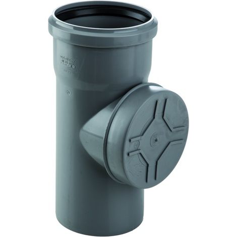 Braga Raccordo Scarico 87 ° con Tappo Ispezione PP Wavin Italia WA240865