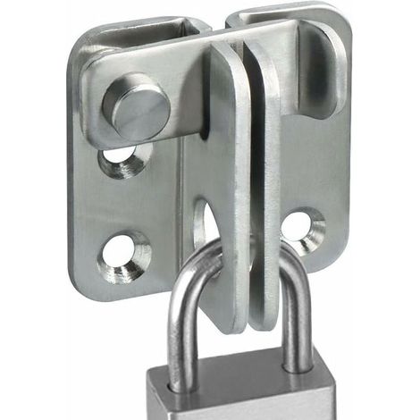 Serrure de porte coulissante antivol en acier inoxydable brossé – Résistante aux rayures – Pour portes, fenêtres et armoires (1/5)