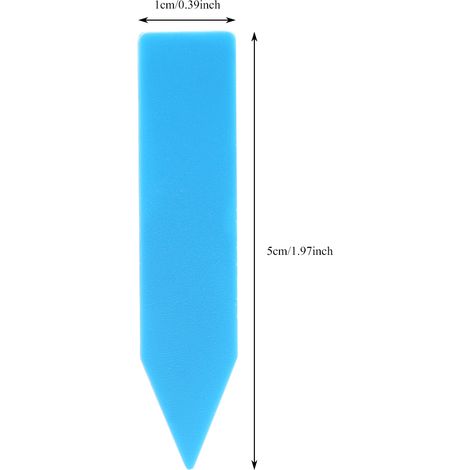 100 blaue Kunststoff-Etiketten für Gartenpflanzentöpfe zur Benennung von Pflanzen und Blumen (zum Einpflanzen) (1/5)