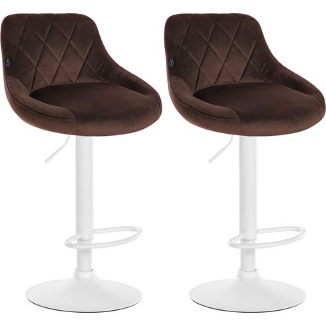 2er Set Barhocker Lazio Samt braun weiß