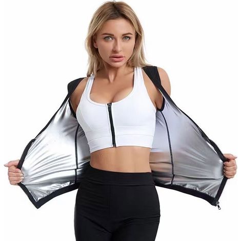 Gilet Sauna - En Spandex Élastique - Pour Fitness Et Perte De Poids - Taille Unique (1/5)
