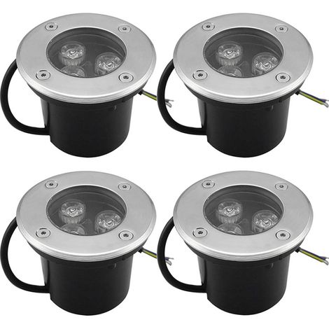 4 PACK 3W IP65 Spot LED Encastré Extérieur 270 Lumen Rond Led Terrasse Downlight Lampe D'éclairage De Jardin Extérieur, pour Jardin Chemin Cour Garage, Blanc Chaud (1/5)