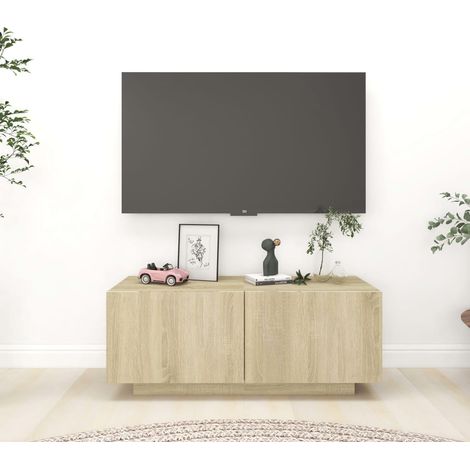 Meuble TV - Armoire de TV Banc TV pour Salon Chêne sonoma 100x35x40 cm Aggloméré -FR88067 (1/5)