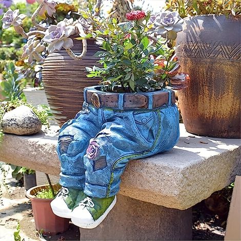 Pots de fleurs en forme jean au design personnalisé cadeaux décoration pour les fêtes Résine (1/5)