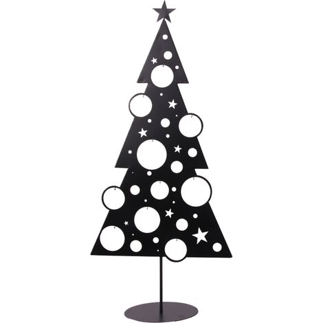 TrendLine Deko-Weihnachtsbaum Metall 85 x 39 x 20 cm schwarz Dekoartikel