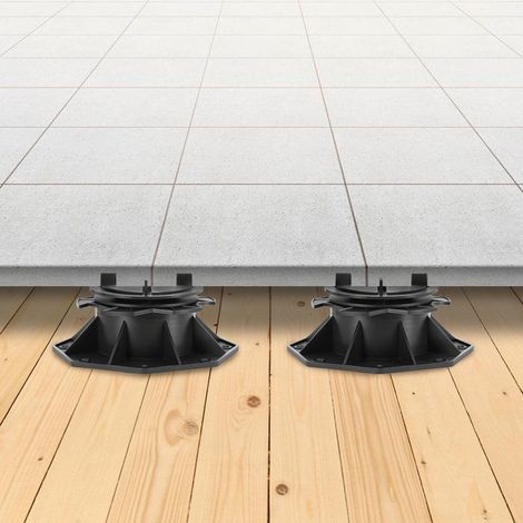 TolleTour Plot autonivelant pour terrasse dalle 75-145 mm 0-5% pente PP noir 50 pièces (1/5)