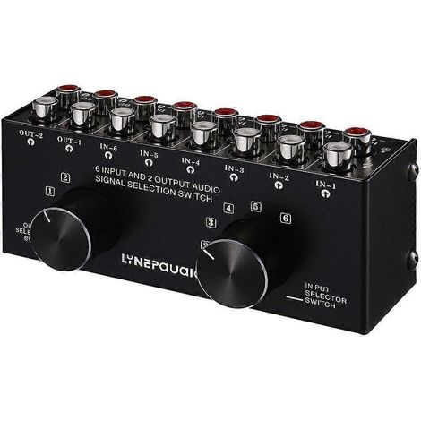 Mini boîtier de sélection/répartiteur audio stéréo RCA 6 entrées/2 sorties (pi) (1/4)