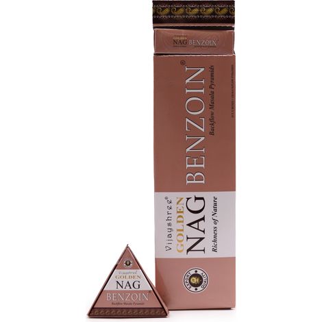 42g Jumbo Golden Nag - Cônes d'encens à reflux benjoin- Vendu par 1 (1/4)