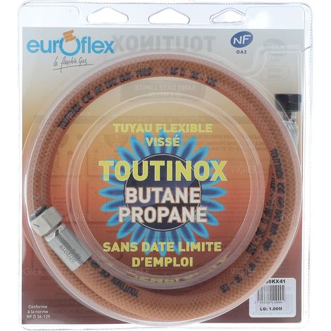 Tuyau gaz butane/propane 1m durée de vie illimité Euroflex BI100KX41 Euroflex